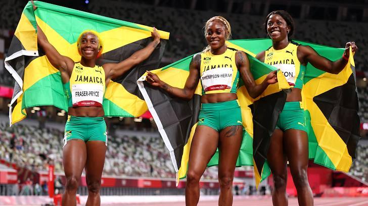 Ở chung kết chạy 100m nữ Olympic Tokyo, có tới 3 chân chạy của đội tuyển điền kinh Jamaica góp mặt