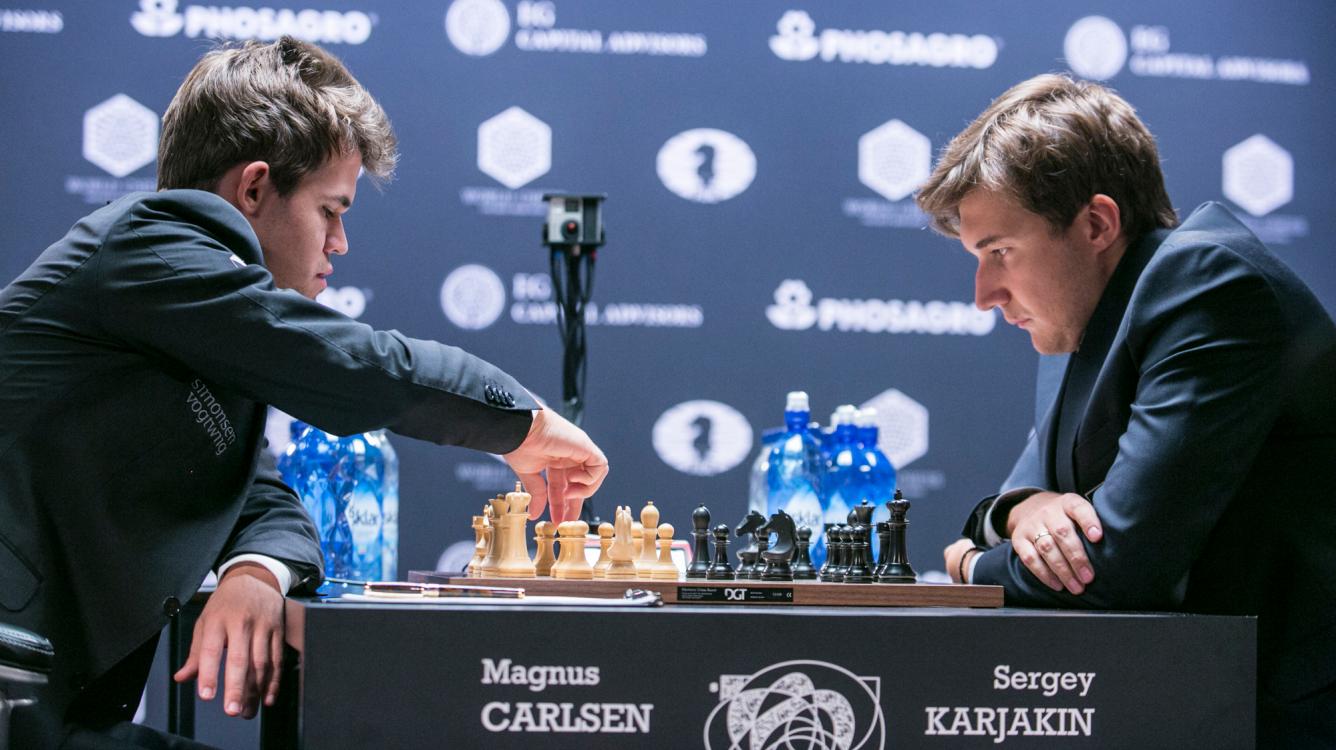 Sergey Karjakin hạ Vua cờ Magnus Carlsen ở vòng năm siêu giải cờ tiêu chuẩn Na Uy