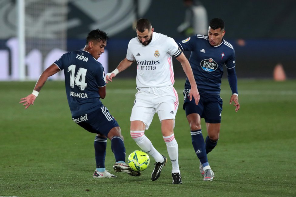 Hiệp 1 trận đấu, Real Madrid lùi lại trước Celta Vigo với tỉ số 1-2